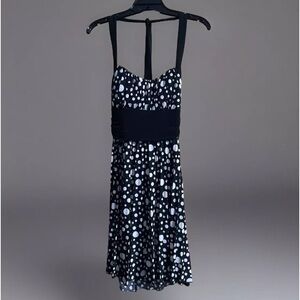 Speechless Black w/ White Polka Dot Dress Rayon Type Stretch Halter sz M